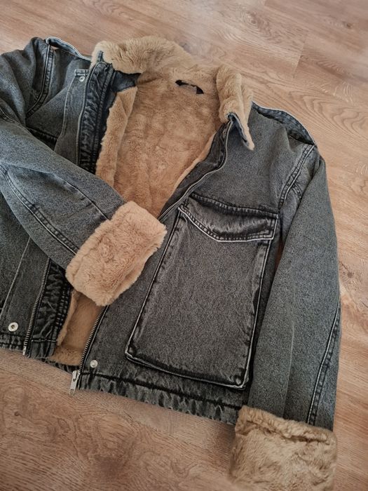 Дънково зимно дамско яке с пух