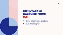 Infiintari firme SRL PFA gazduire jud IASI nr tel in anunt