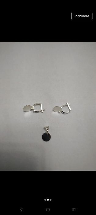 Set bijuterii Argint 925, cercei și pandantiv