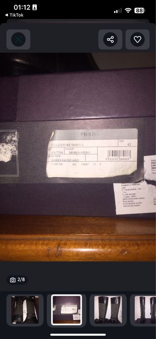 Cizme PRADA Logo Jacquard noi originale 42 Maro+Negru