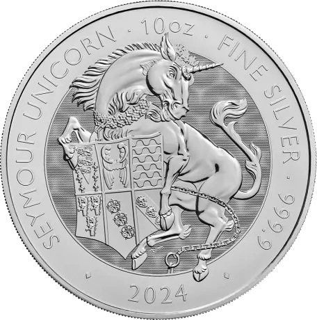 Монета сребро 999.9 инвестиционна 10 унции/oz 2024 - Charles III