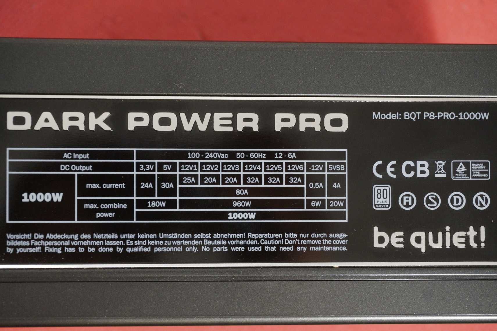 Захранване PSU 1000W beQuiet! Dark Power Pro 80+ Silver / Вкл.ДДС