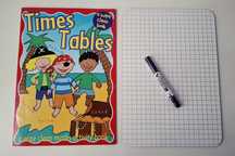 Set tabla înmulțirii scrie și şterge carte, tablă albă şi marker