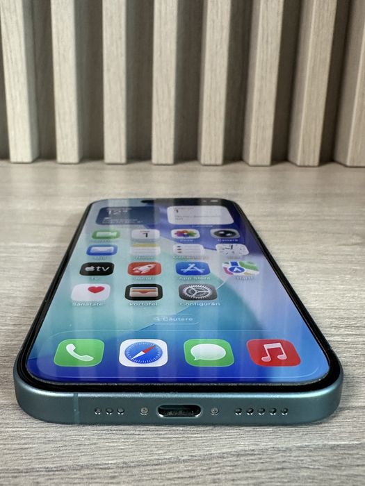 iPhone 16,exact ca NOU,128GB,Baterie 100%,Albastru Teal,liber,GARANTIE