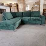 STOC Coltar L 240/200cm, extensibil, gri, catifea