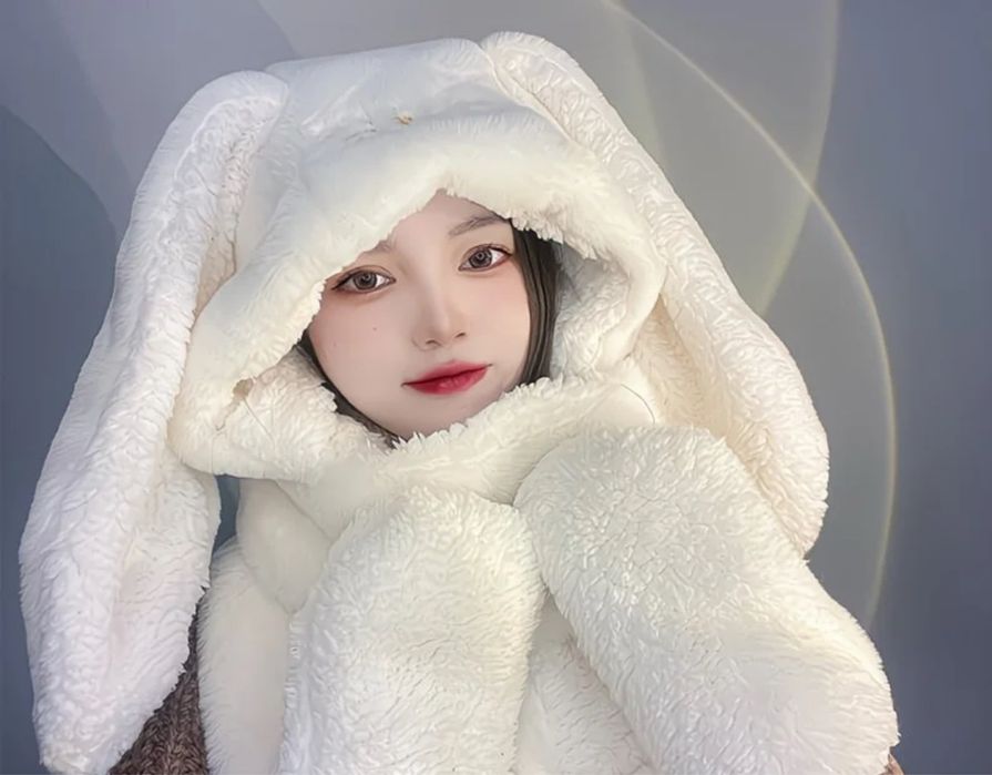 Шапка 3 в одном , шапка тедди , шапка зайчик