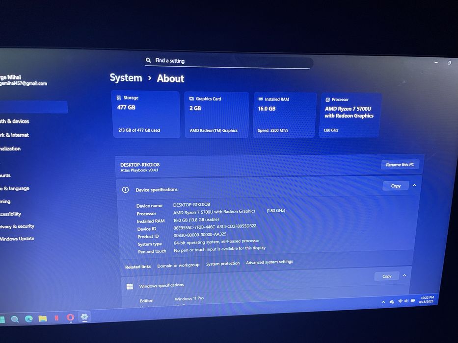 Lenovo IdeaPad 1 15ALC7,15.6”,Full HD,AMD Ryzan7 5000U,16GB RAM,512GB