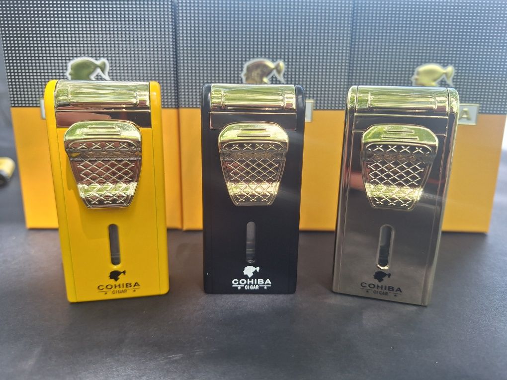 Запалка за пури COHIBA с вградена резачка и пънч (двоен джет)