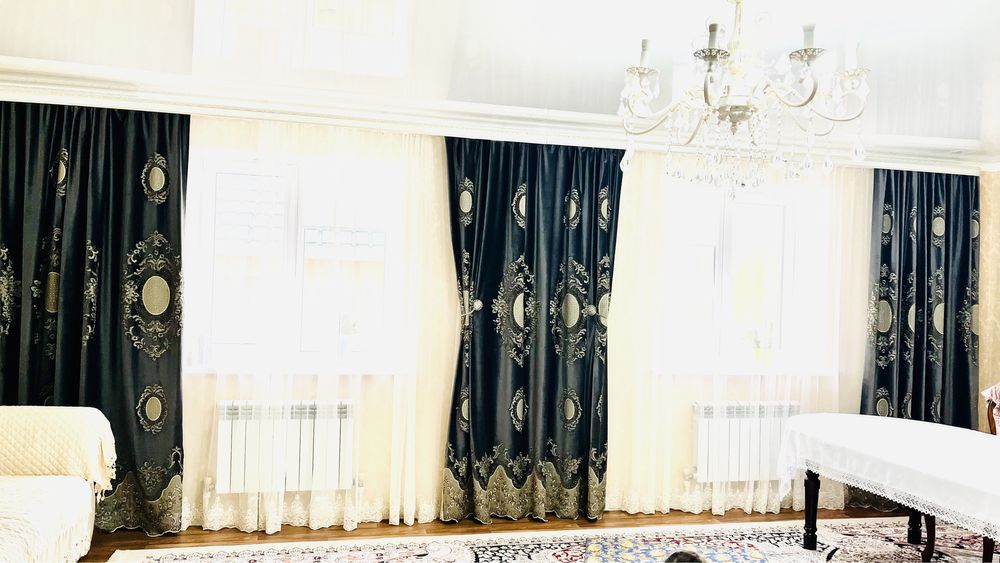 Продам шторы с тюлем для зала (гостиной)