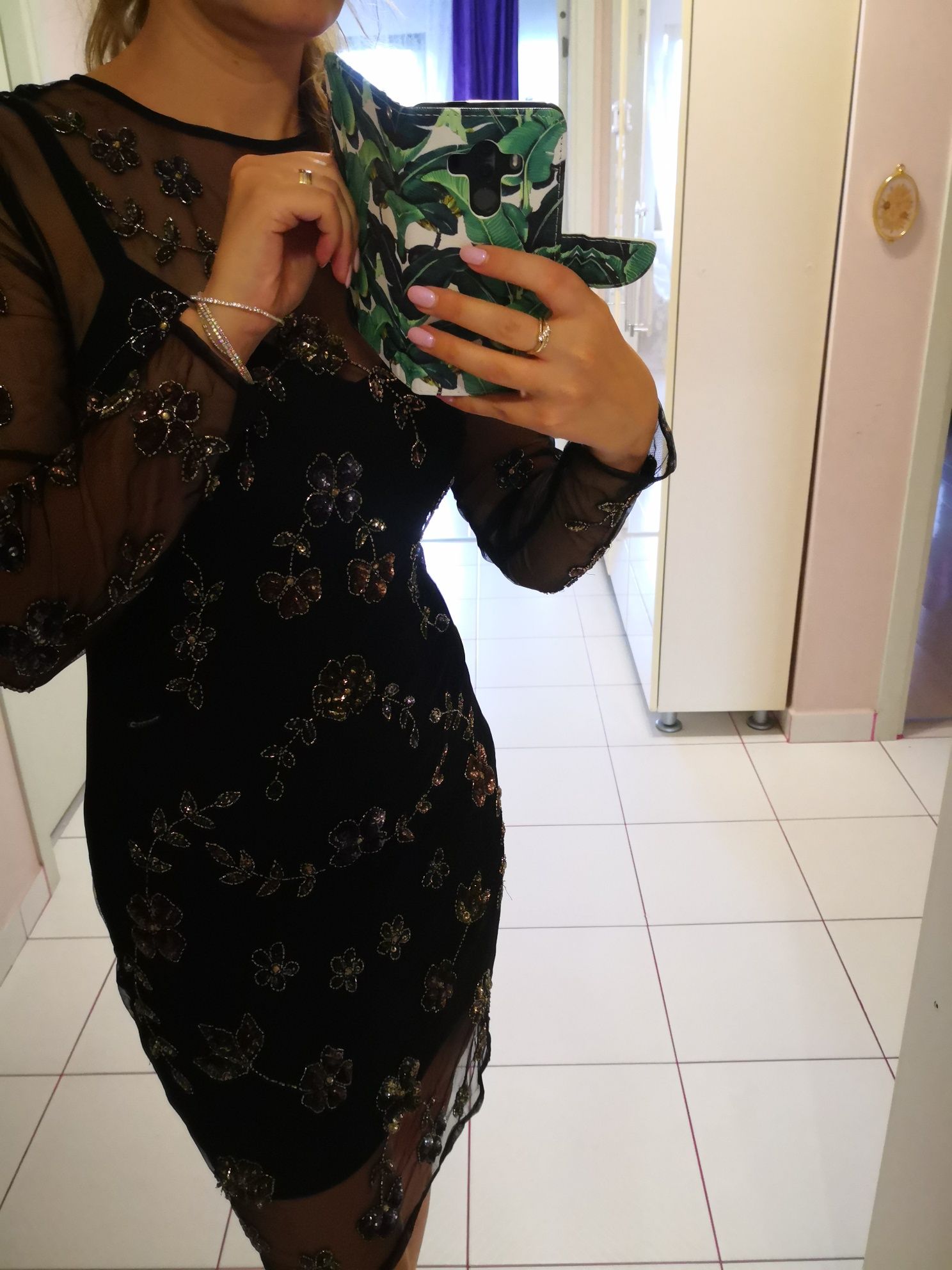 Rochie scurta de ocazie cu aplicatii, 36/38