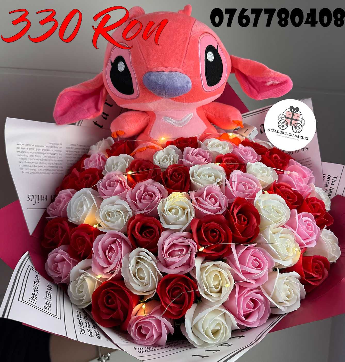 Buchet de flori cu stitch