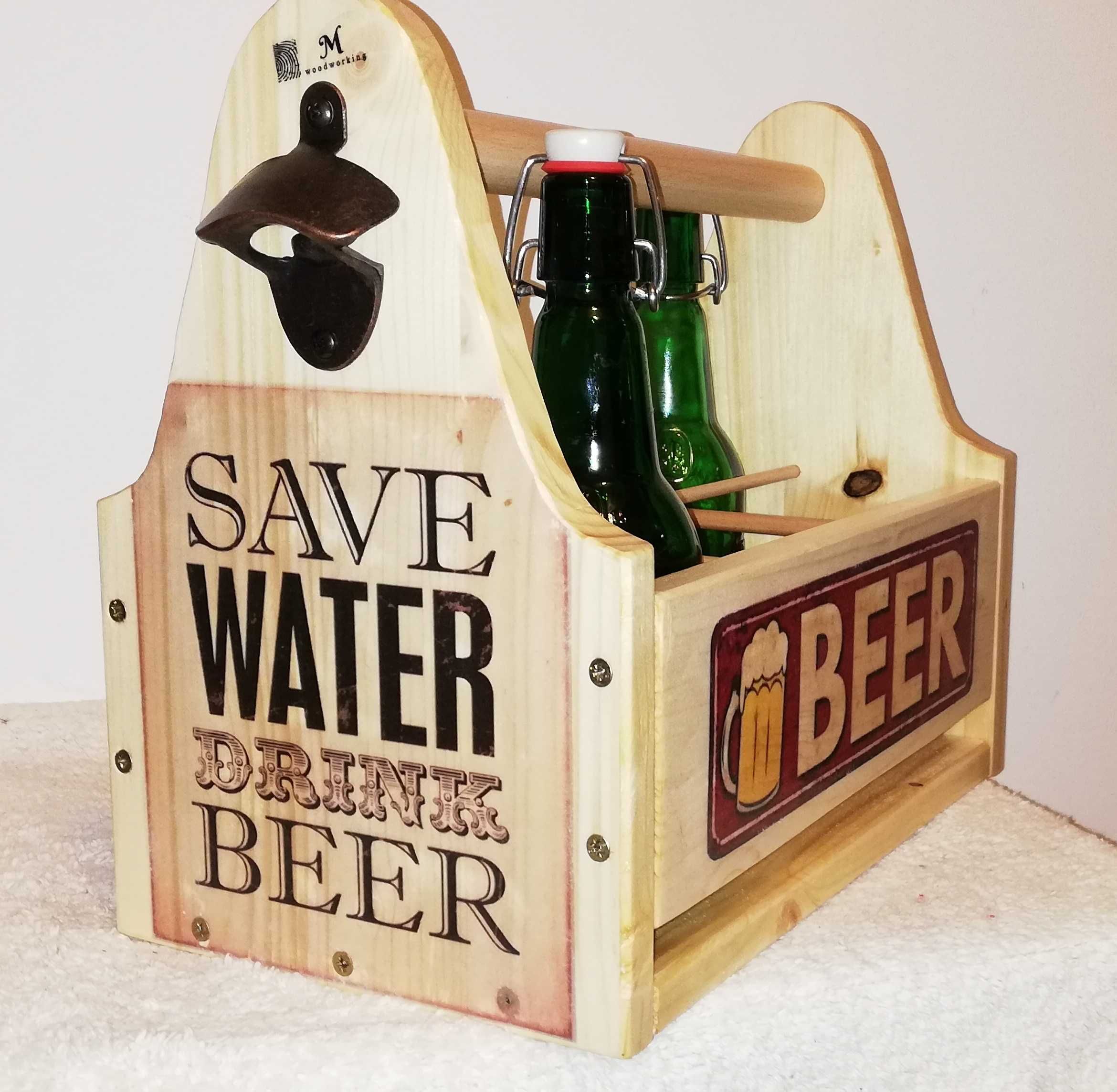 Lada din lemn pentru sticle de bere sau vin