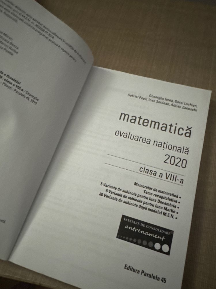 culegere matematica clasa a 8-a