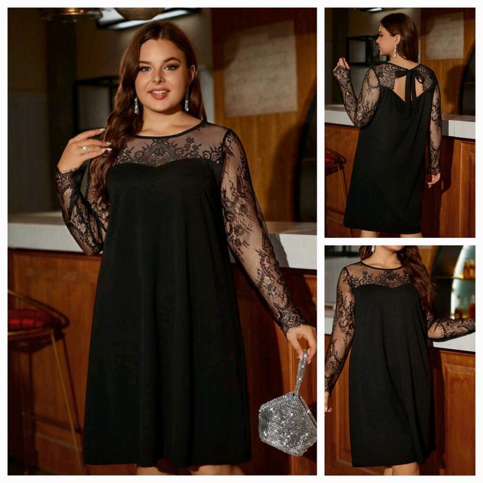 Рокля с ръкав от дантела