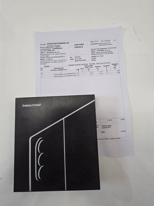 Samsung Z Fold 7 5G Jetblack 256Gb NOU Sigilat Factură 2 ANI GARANȚIE