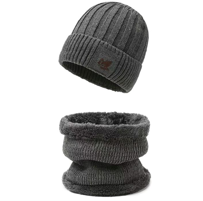 Зимний шапка с горловиком