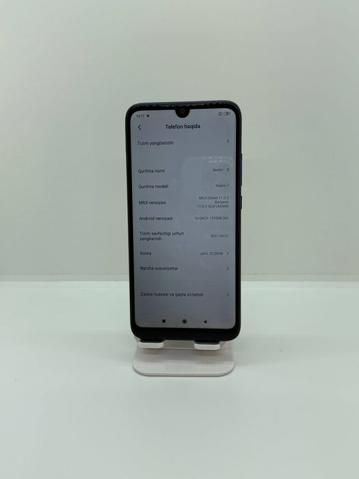 Redmi 7 sotiladi dastavka bor