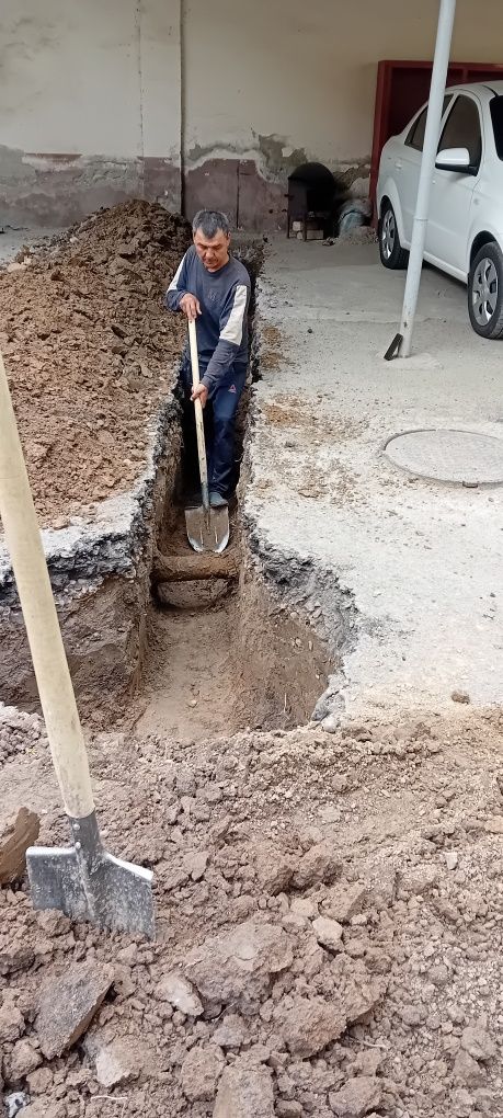 Канализация, Водопровод. Копаем траншеи для кабеля, электричество. Для
