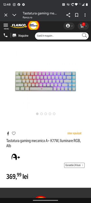 Tastatura gaming A+TGSK77W RGB lighting