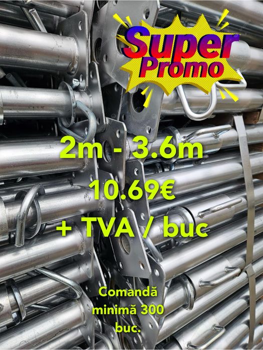 Popi metalici zincati 2m - 3.6m 10.69€+ TVA / buc