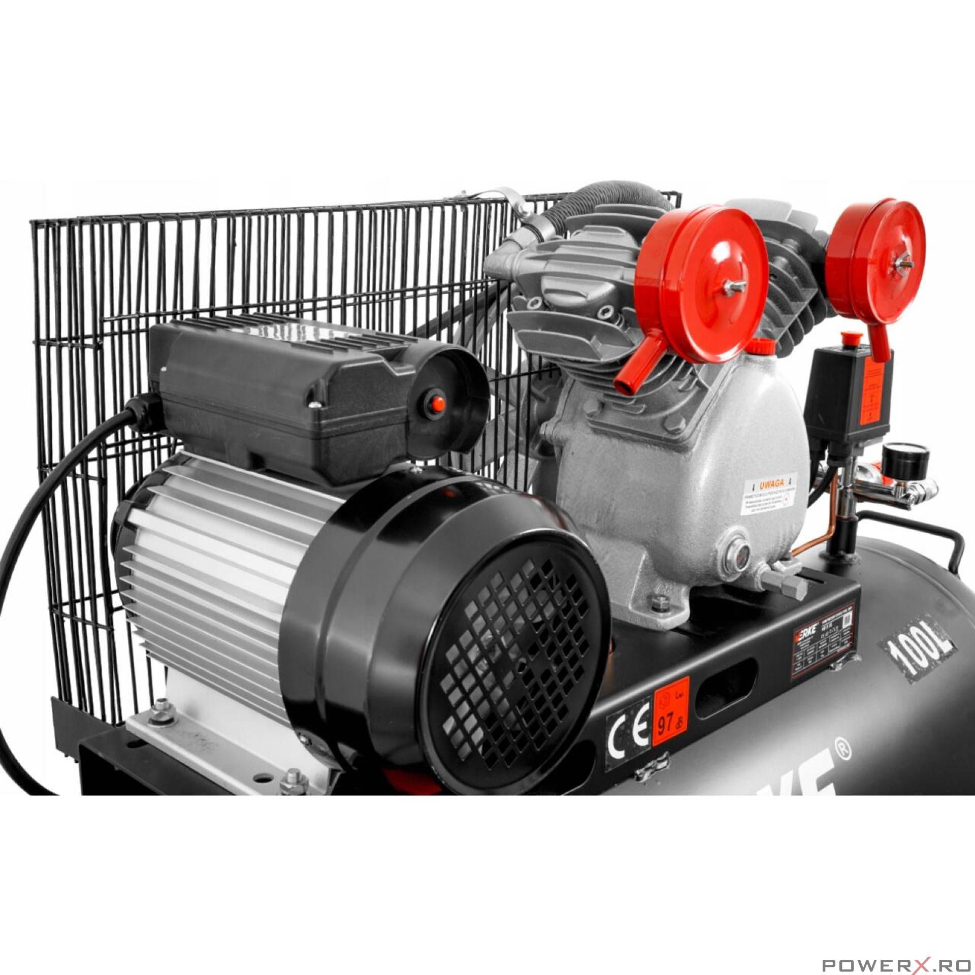 Compresor 100 litri, 2 pistoane pe ulei, motor electric 3 CP, 230 V,