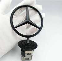 емблема мерцедес черна гланц Mercedes 44mm мерник