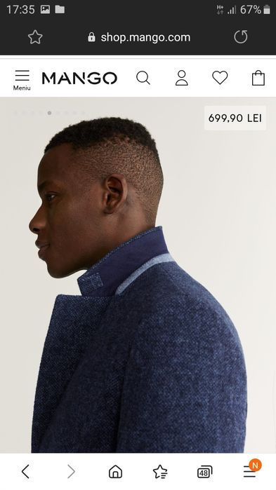 Palton barbati XS Mango