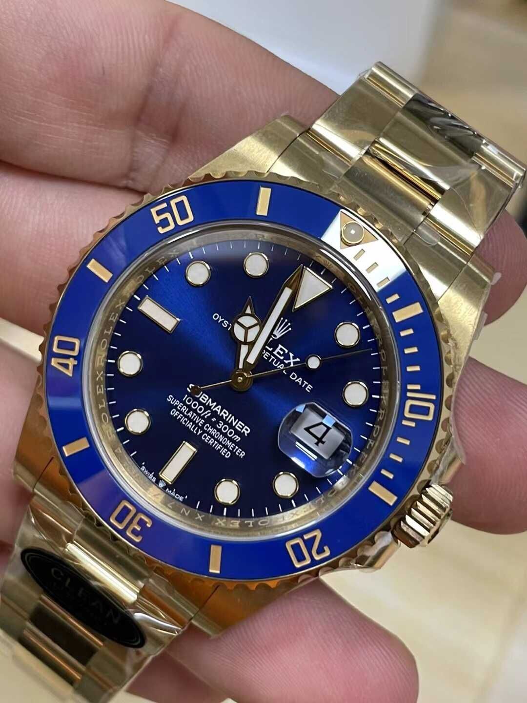 Часовници Rolex Submariner златно/синьо