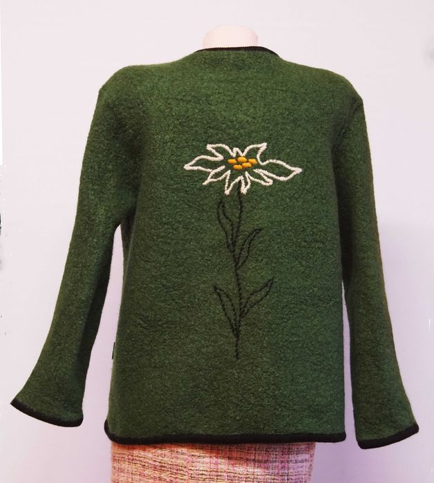 Jacheta Geiger verde cu broderie marimea 40