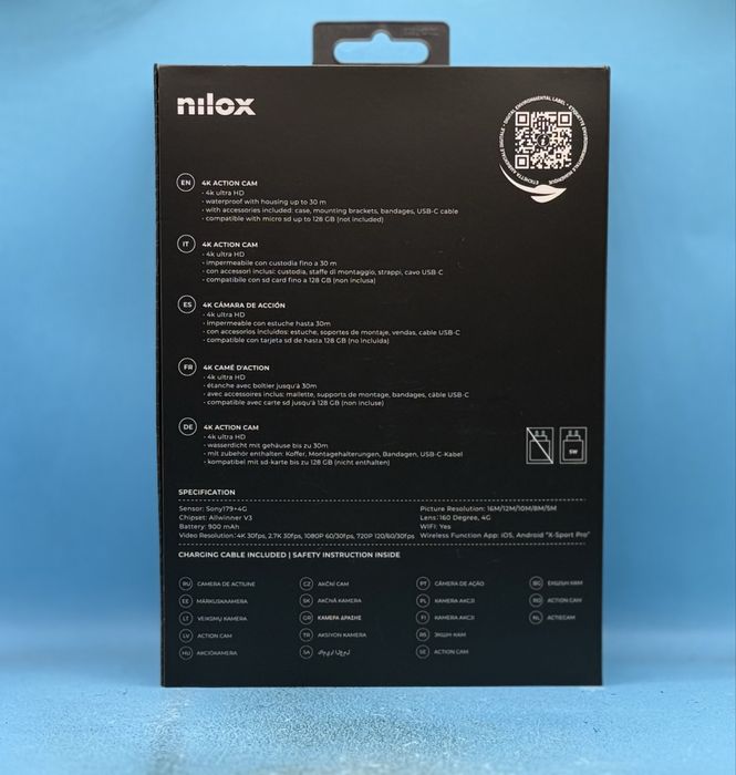 НОВО!!! Екшън видеокамера Nilox XSNAP2, 4K, UltraHD, Wi-Fi