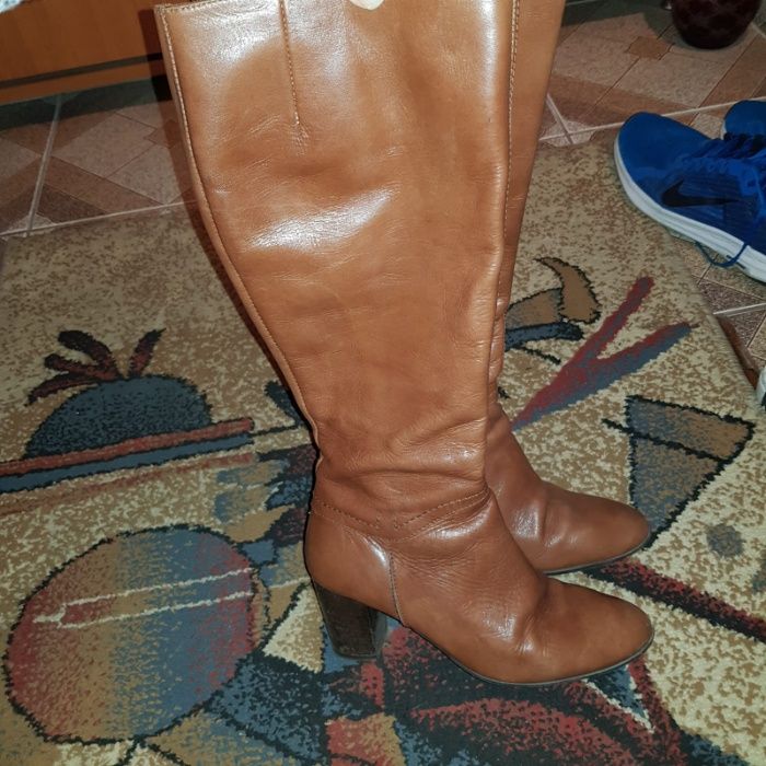 Cizme lungi piele maro 37
