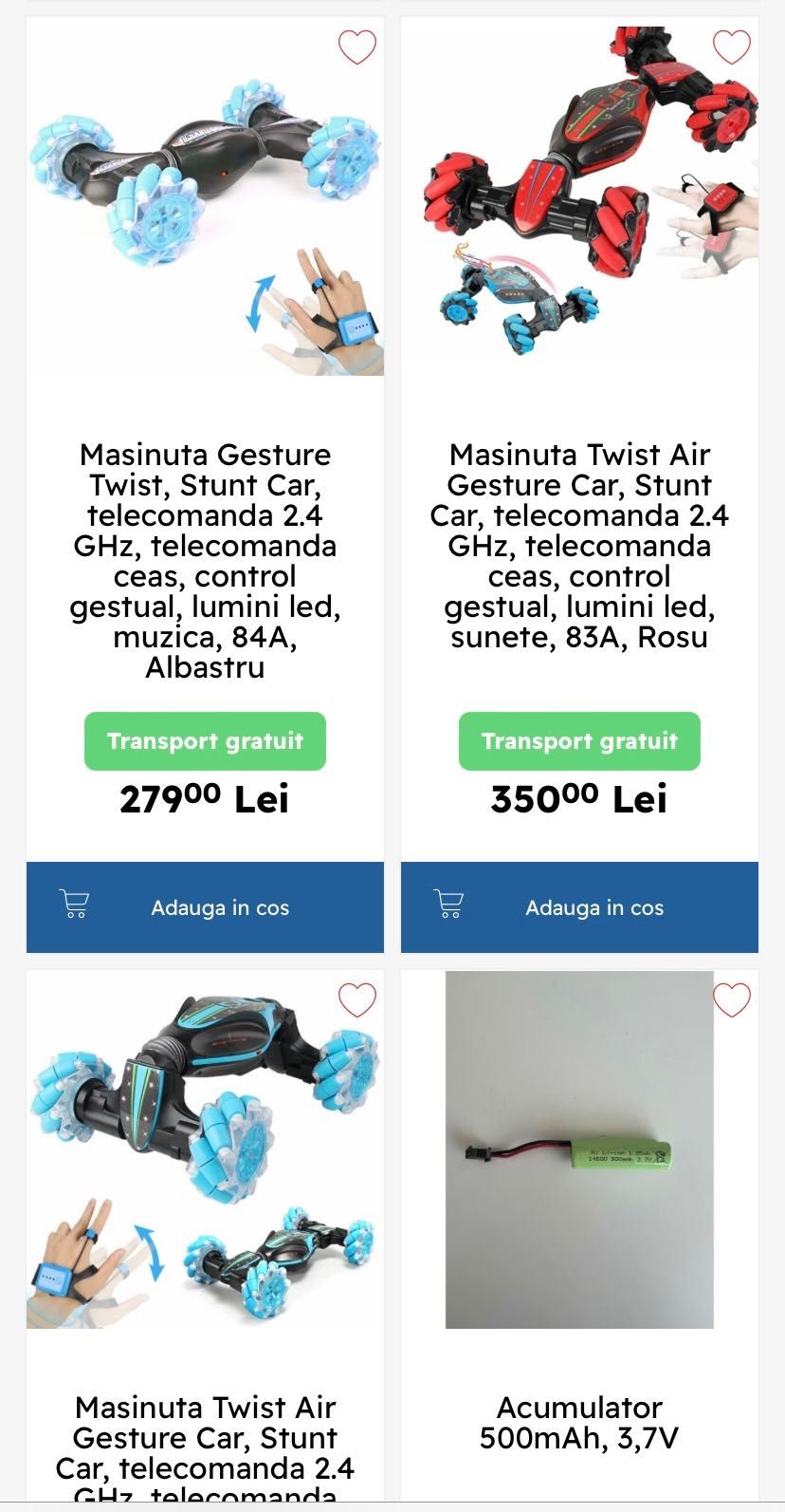 Masinite  de cascadorii cu ceas si telecomamda