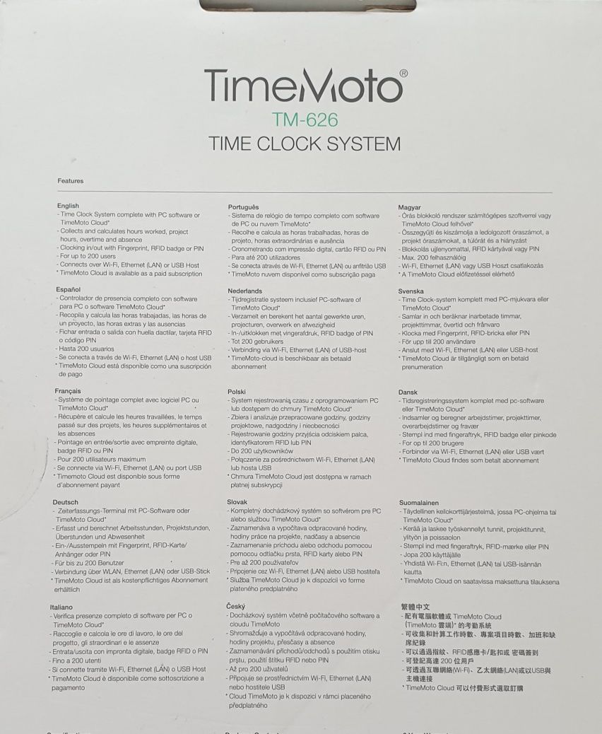 Sistem de prezenta Time Moto TM626