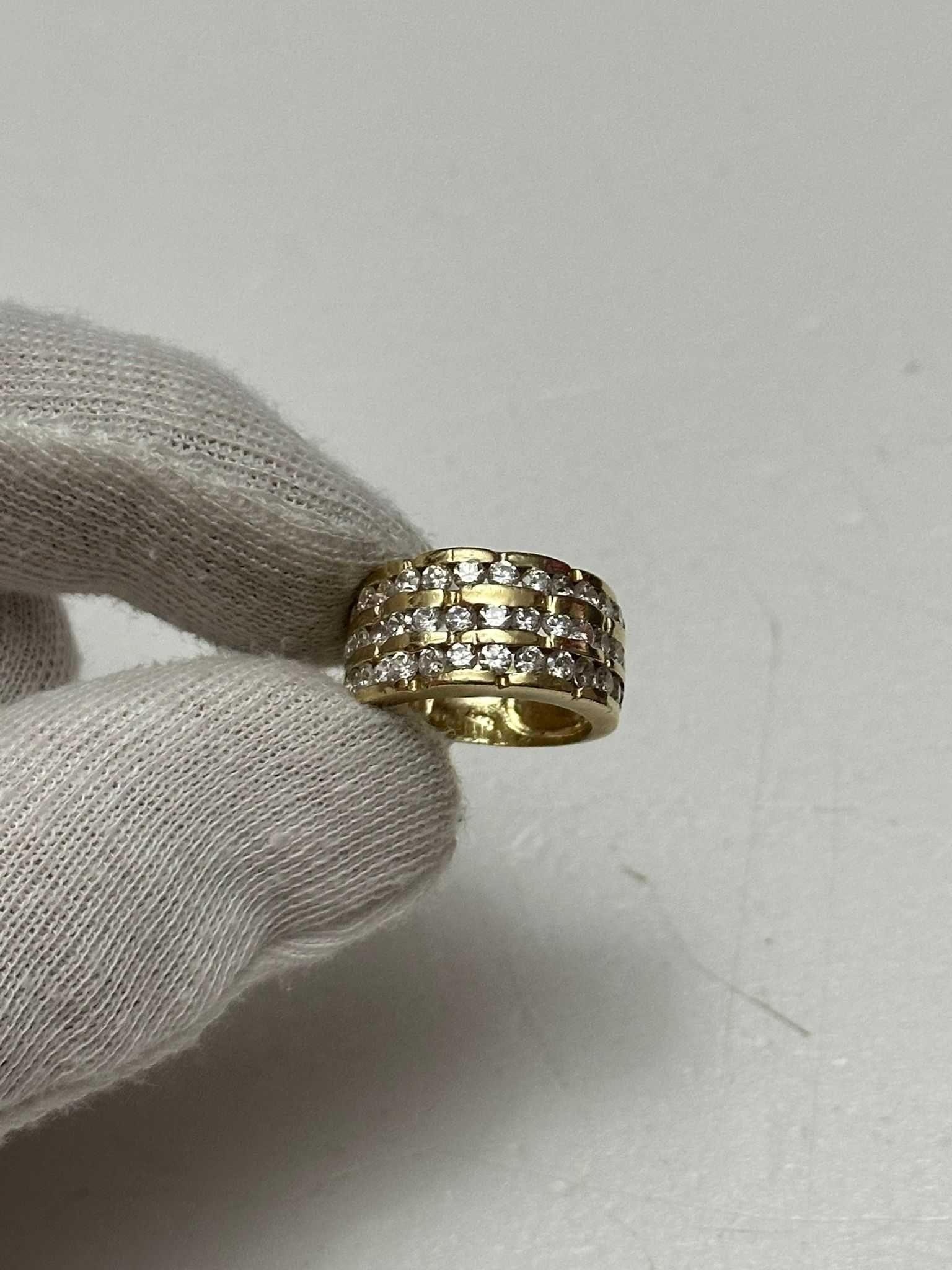 INEL AUR 14K + Cristale Zirconia - 3 Randuri - Lat - 8.1g. - 310lei/gr
