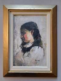 Pictură,"Profil de fată", Eustațiu Stoenescu (n.1884-d.1957)