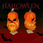 Halloween декорация / Хелоуин Тиквен череп с брада / комплект 2 бр.