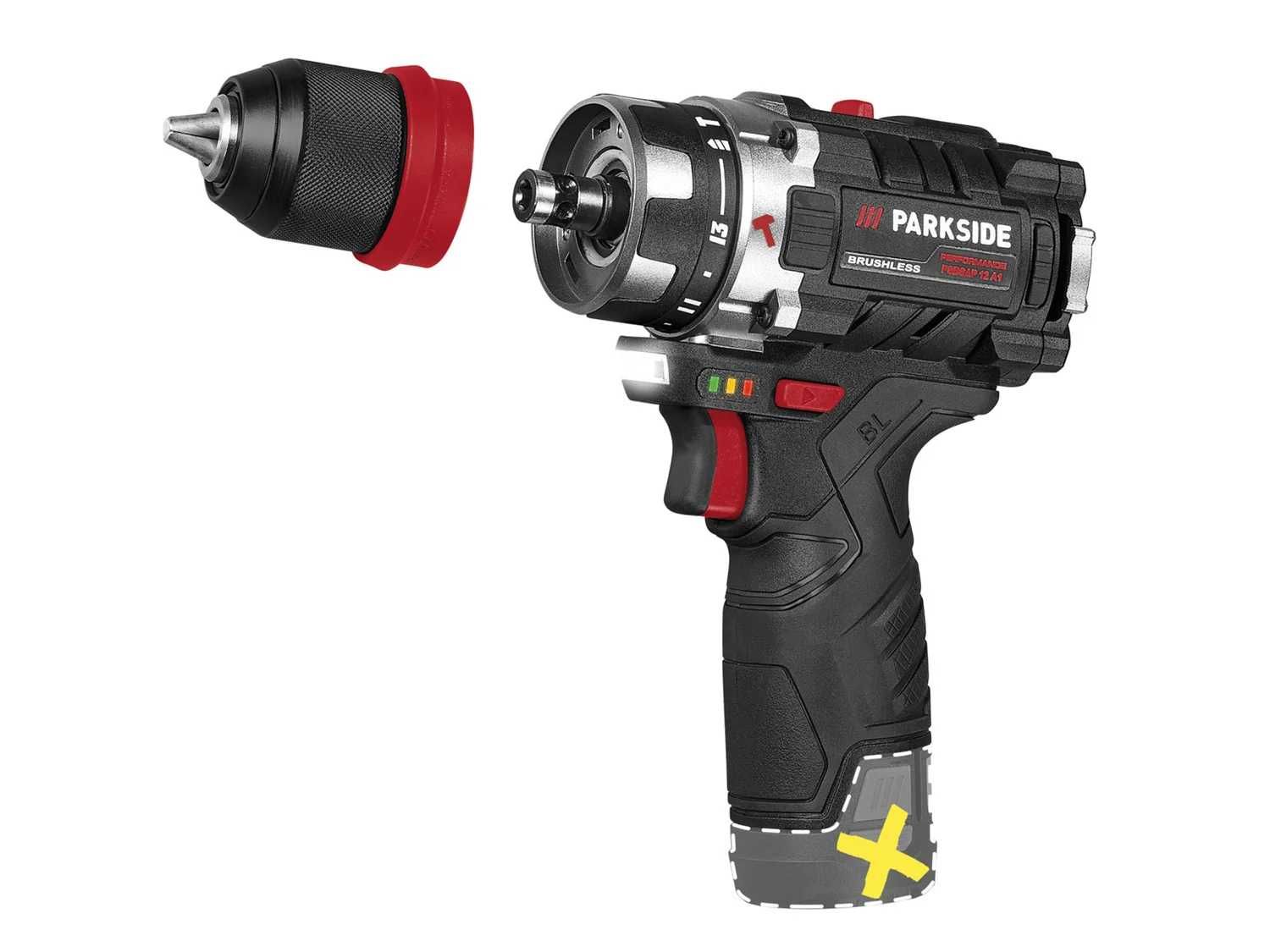 Bormasina cu percuție PARKSIDE PERFORMANCE PSBSAP 12 A1 12 V filetanta