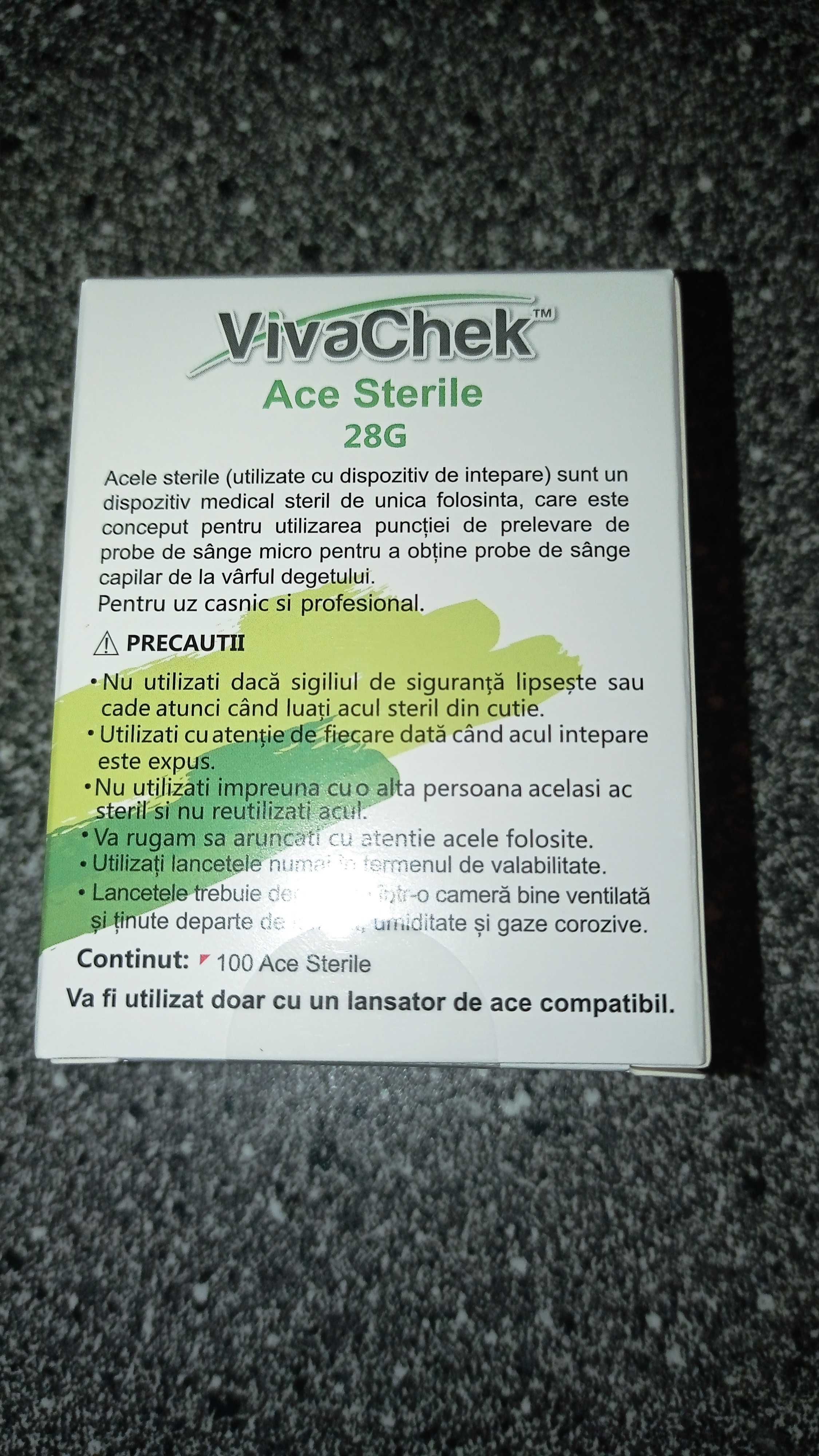 100 Ace sterile VivaCheck , aparate de glicemie