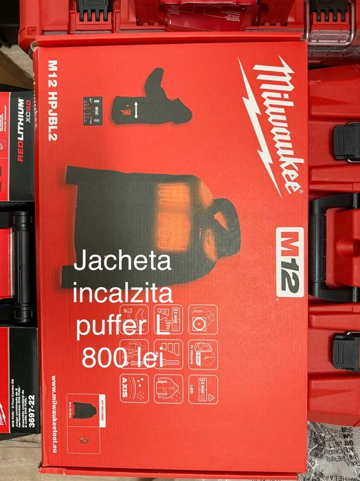 Milwaukee M12HPJBL2 echipament de lucru incalzit santier/geaca hanorac