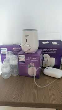 Set Philips pompa de san, 5 biberoane noi și încălzitor biberoane