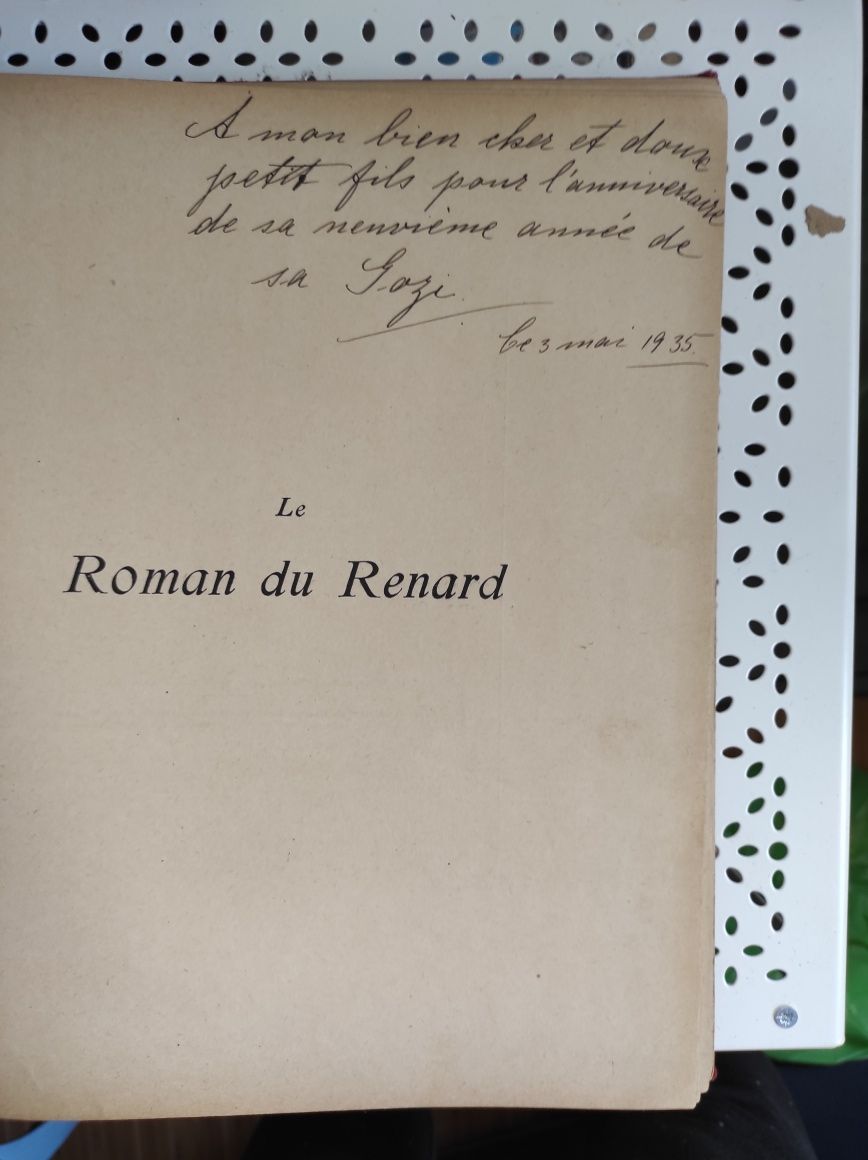 Carte franceza Le Roman du Renard, 1935, Paris