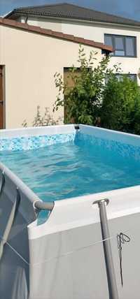 Vând piscina cu cadru metalic 400x200x100