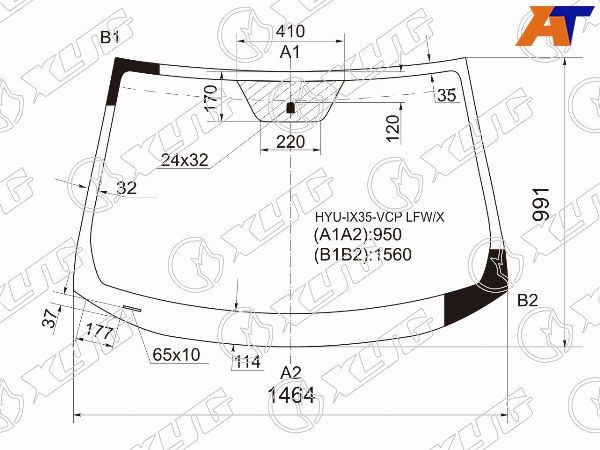 Стекло лобовое HYUNDAI TUCSON/IX35 10-15 Hyundai Tucson