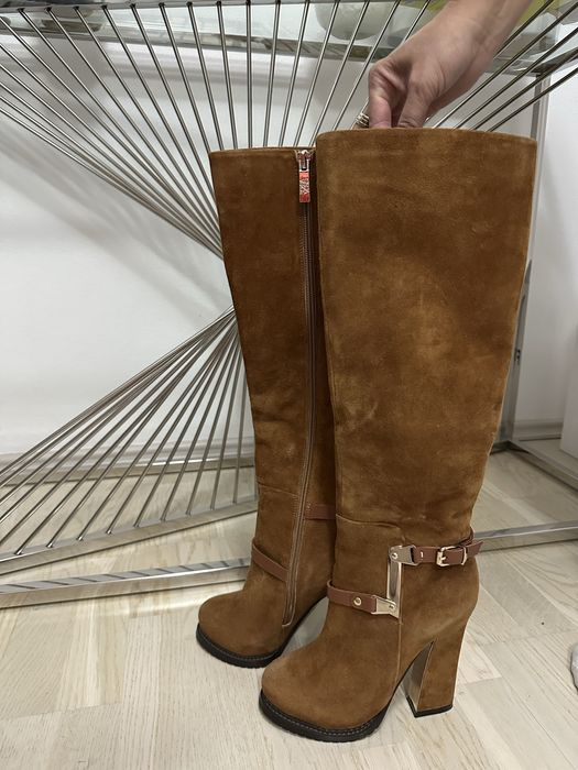 Cizme din piele maro