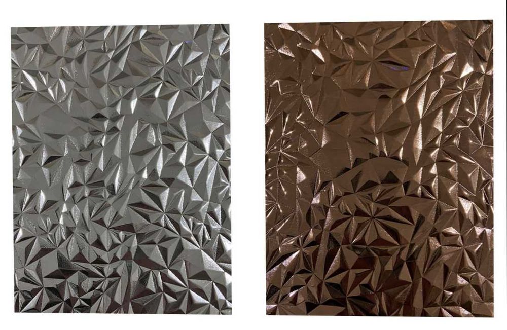 3D Стенни декоративни пвц панели от бамбук- имитация на различен метал