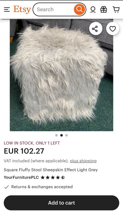 Taburet Boho Chic Fluffy
