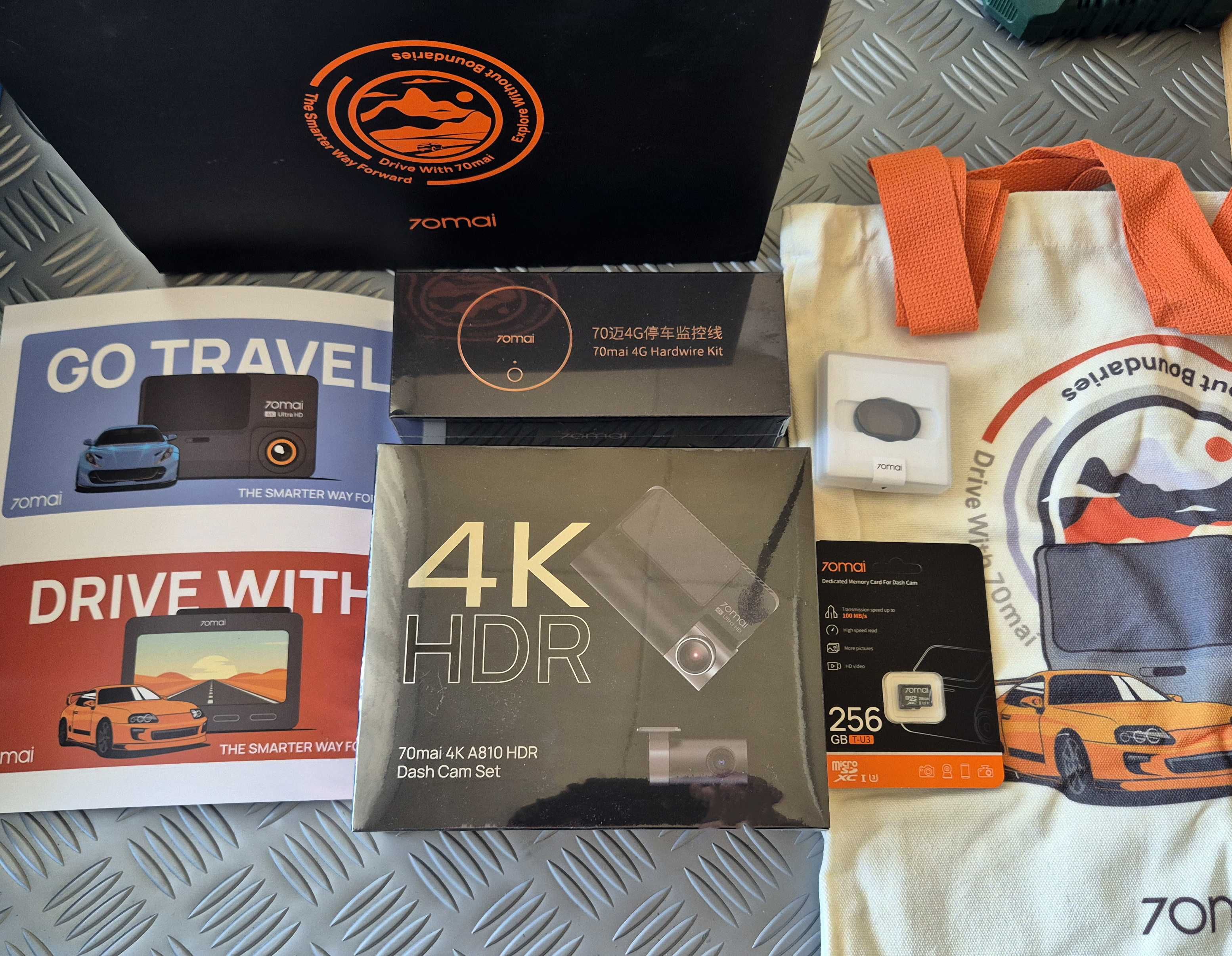 Видеорегистратор 70mai 4K A810+ задна, Hardwire KIT 4G и 256gb SD
