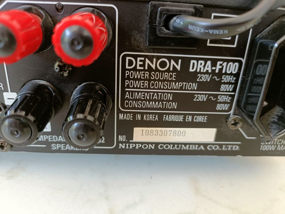 Denon DRA F 100, amplificator, amplituner, intrări auxiliare, sunet fb