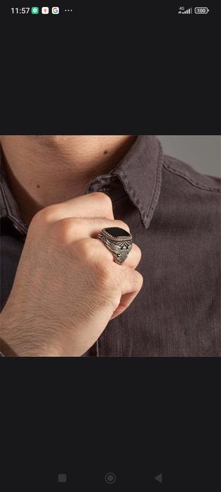 Мужская печатка,с камнем