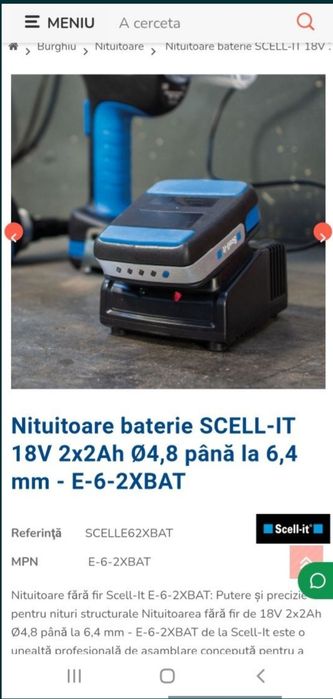 Pistol de Nituri SCELL-IT 18V 2x2Ah Ø4,8 până la 6,4 mm - E-6-2XBAT